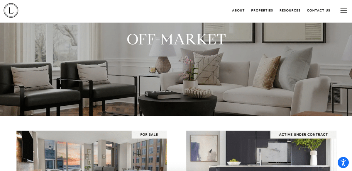 Off-market page on Shannon Lavin's website