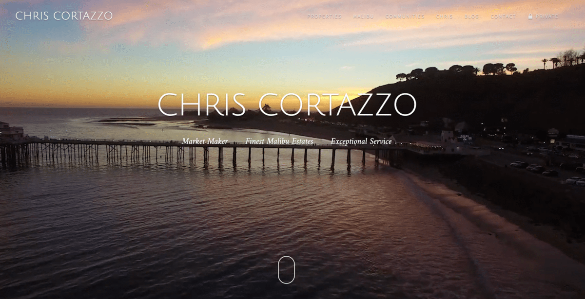 landing page of Chris Cortazzo's website